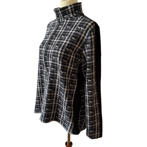 KERRITS KIDS MUZZLE NUZZLE PRINT 1/2 ZIP FLEECE TOP PONY EQUESTRIAN PLUSH WARM L - Picture 5 of 13